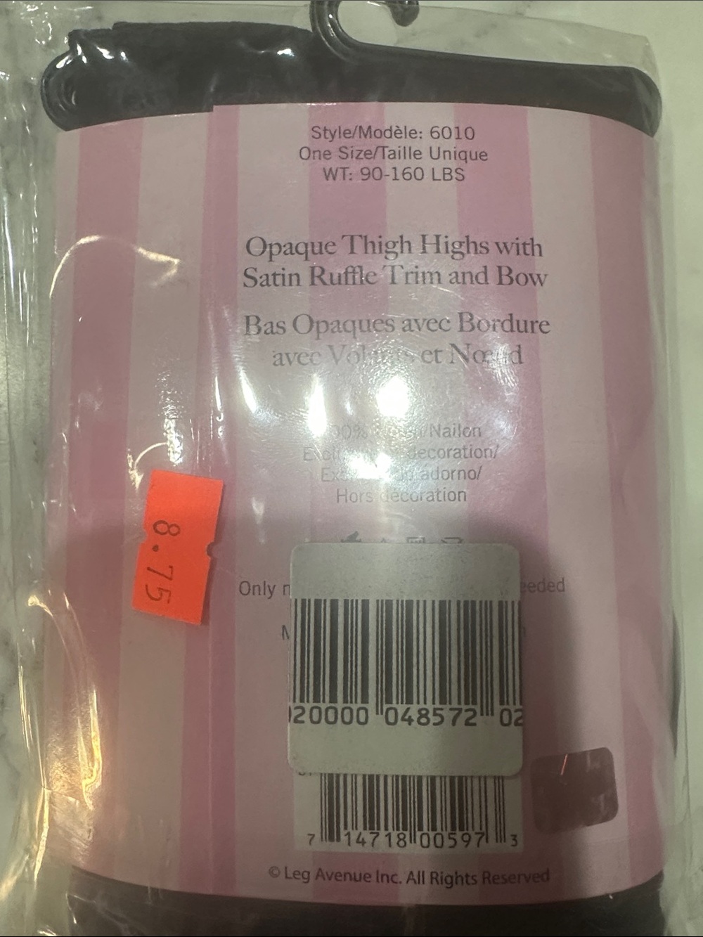 Leg Avenue Red and Black Thigh High Stockings,8 pair total - Picture 9 of 10